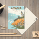 Acadia National Park Bar Harbor Lighthouse Briefkaart<br><div class="desc">Acadia vectorkunstwerk ontwerp. Acadia National Park ligt voornamelijk op Maine's Mount Desert Island. Het landschap wordt gekenmerkt door bos,  rotsen en granietpieken met gletsjer,  zoals het Cadillac-gebergte.</div>