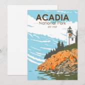 Acadia National Park Bar Harbor Lighthouse Feestdagenkaart (Voorkant / Achterkant)