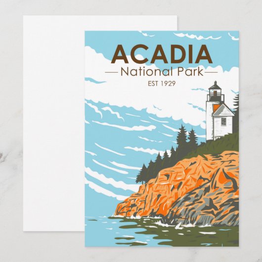 Acadia National Park Bar Harbor Lighthouse Feestdagenkaart (Voorkant / Achterkant)