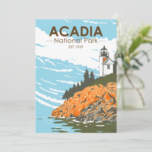 Acadia National Park Bar Harbor Lighthouse Feestdagenkaart (Staand voorkant)