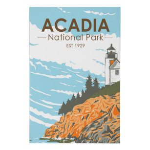 Acadia National Park Bar Harbor Lighthouse Imitatie Canvas Print