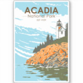 Acadia National Park Bar Harbor Lighthouse Sticker (Voorkant)