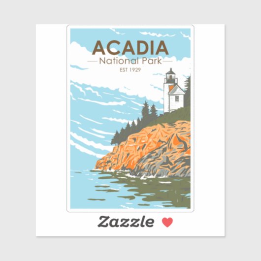 Acadia National Park Bar Harbor Lighthouse Sticker (Vel)