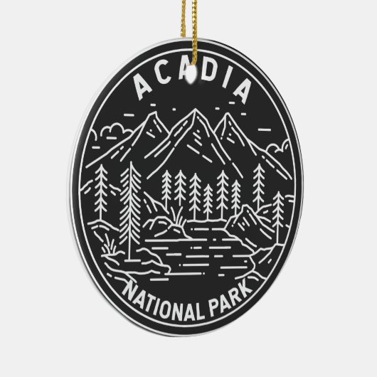 Acadia National Park Bar Harbor Monoline Keramisch Ornament (Rechts)