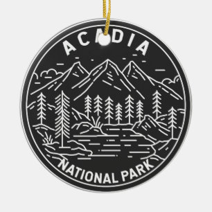 Acadia National Park Bar Harbor Monoline Keramisch Ornament
