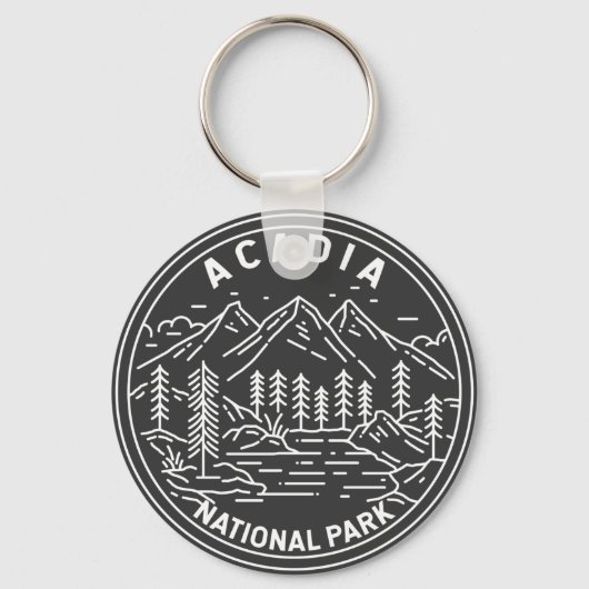 Acadia National Park Bar Harbor Monoline Sleutelhanger (Voorkant)