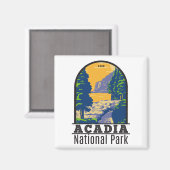 Acadia National Park Bar Harbor Ocean Path Magneet (Voorkant / Achterkant)