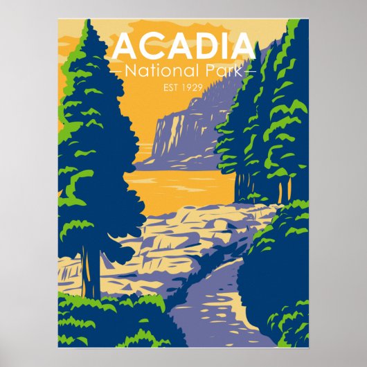 Acadia National Park Bar Harbor Ocean Path Poster (Voorkant)