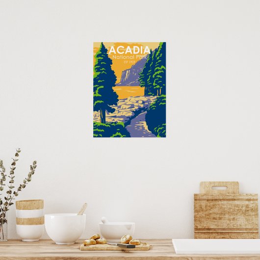 Acadia National Park Bar Harbor Ocean Path Poster (Keuken)