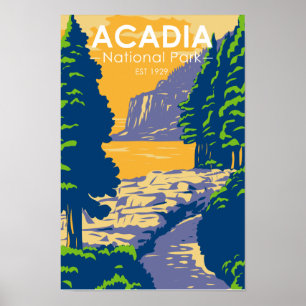 Acadia National Park Bar Harbor Ocean Path Poster