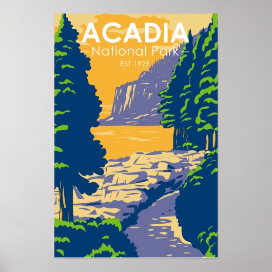 Acadia National Park Bar Harbor Ocean Path Poster (Voorkant)