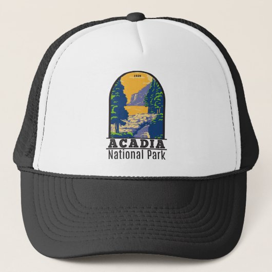 Acadia National Park Bar Harbor Ocean Path Trucker Pet (Voorkant)