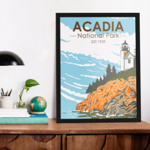 Acadia National Park Bar Harbor Vuurtoren Maine Poster