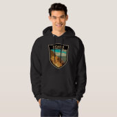 Acadia National Park Bar Harbor Waterverf Badge Hoodie (Voorkant volledig)
