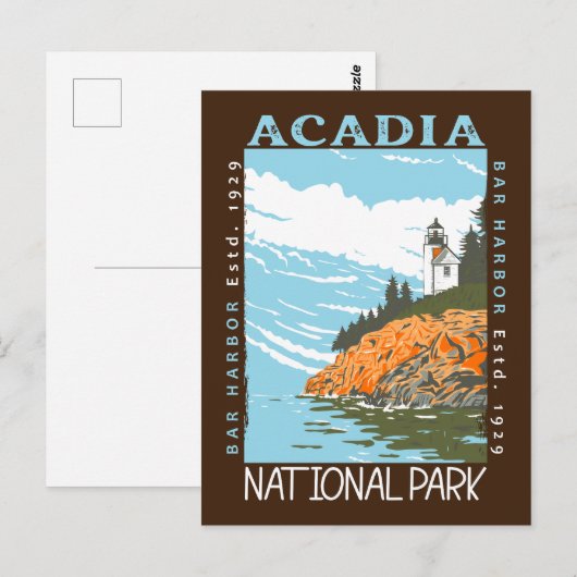 Acadia National Park Bar Harbour Lighthouse Briefkaart (Voorkant / Achterkant)
