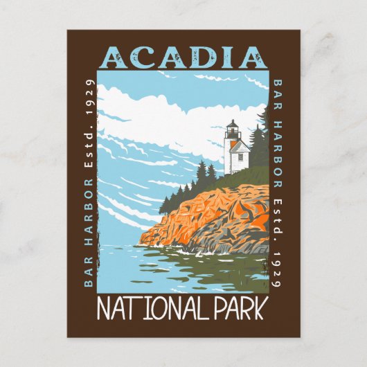 Acadia National Park Bar Harbour Lighthouse  Briefkaart (Voorkant)