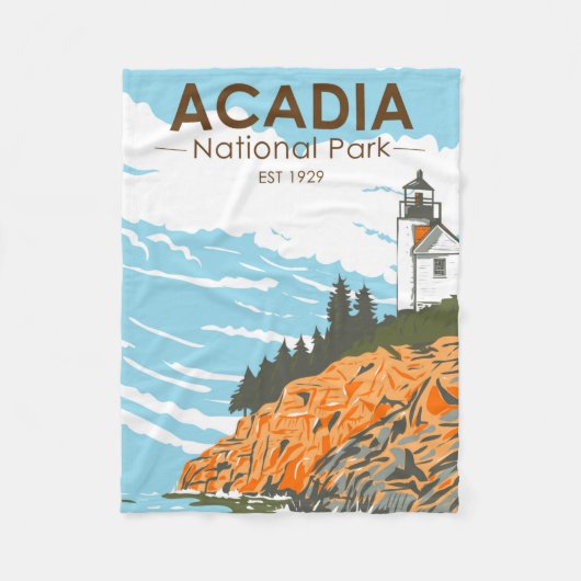 Acadia National Park Bar Harbour Lighthouse Maine Fleece Deken (Voorkant)