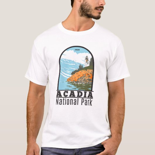 Acadia National Park Bar Harbour Lighthouse Maine T-shirt (Voorkant)
