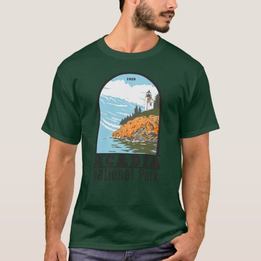 Acadia National Park Bar Harbour Lighthouse Maine T-shirt (Voorkant)