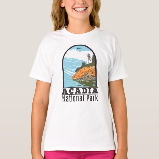 Acadia National Park Bar Harbour Lighthouse Maine T-shirt (Voorkant)