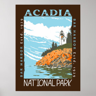 Acadia National Park Bar Harbour Lighthouse  Poster