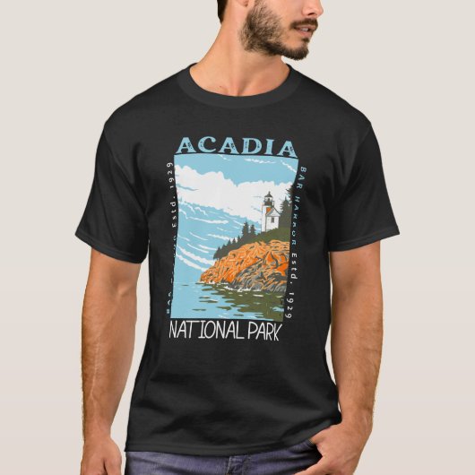 Acadia National Park Bar Harbour Lighthouse  T-shirt (Voorkant)