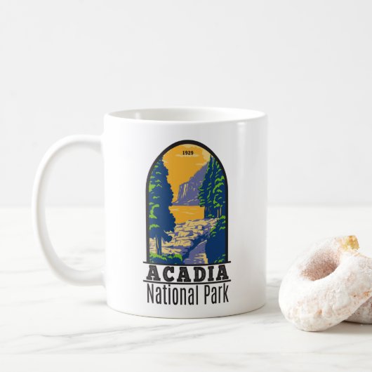 Acadia National Park Bar Harbour Ocean Path Maine Koffiemok (Met donut)