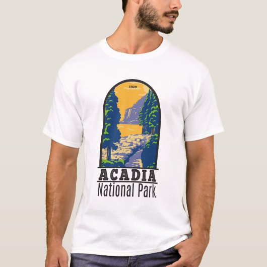 Acadia National Park Bar Harbour Ocean Path Maine T-shirt (Voorkant)
