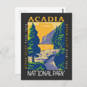 Acadia National Park Bar Harbour Otter Cliff Retro Briefkaart (Voorkant / Achterkant)
