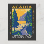 Acadia National Park Bar Harbour Otter Cliff Retro Briefkaart (Voorkant)
