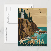 Acadia National Park Bar Harbour vuurtoren Briefkaart (Voorkant / Achterkant)