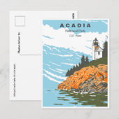 Acadia National Park Bar Harbour vuurtoren Briefkaart (Voorkant / Achterkant)