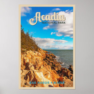 Acadia National Park Bar Harbour Waterverf Poster