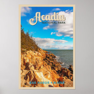 Acadia National Park Bar Harbour Waterverf Poster