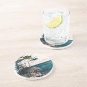 Acadia National Park Boho Waterverf Zandsteen Onderzetter (Zijkant)