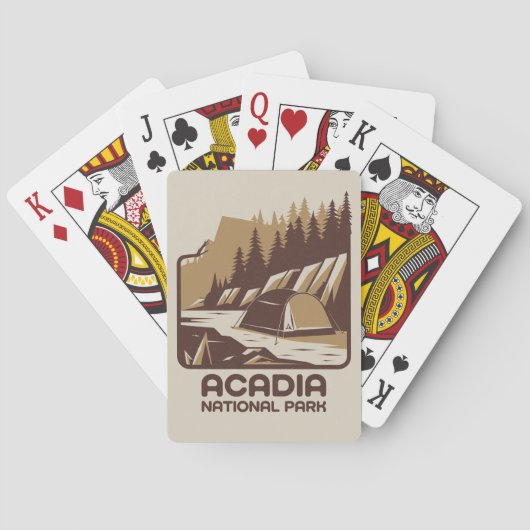 Acadia National Park Camping Avontuur Pokerkaarten (Achterkant)