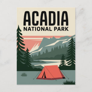 Acadia National Park Camping Vintage Briefkaart