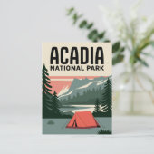 Acadia National Park Camping Vintage Briefkaart (Staand voorkant)