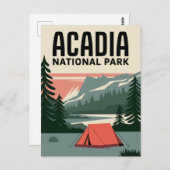 Acadia National Park Camping Vintage Briefkaart (Voorkant / Achterkant)