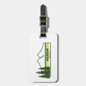 Acadia National Park Green Stripes Bagagelabel (Voorkant verticaal)