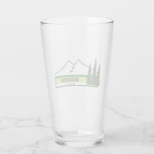 Acadia National Park Green Stripes Glas (Achterkant)