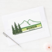 Acadia National Park Green Stripes Rechthoekige Sticker (Envelop)