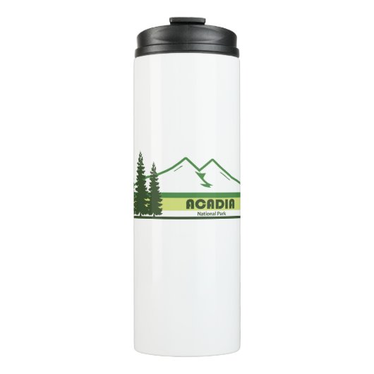 Acadia National Park Green Stripes Thermosbeker (Voorkant)
