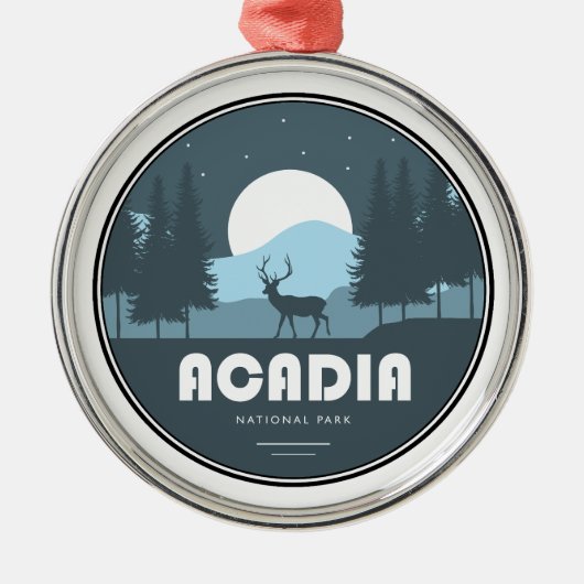 Acadia National Park Herten Metalen Ornament (Voorkant)