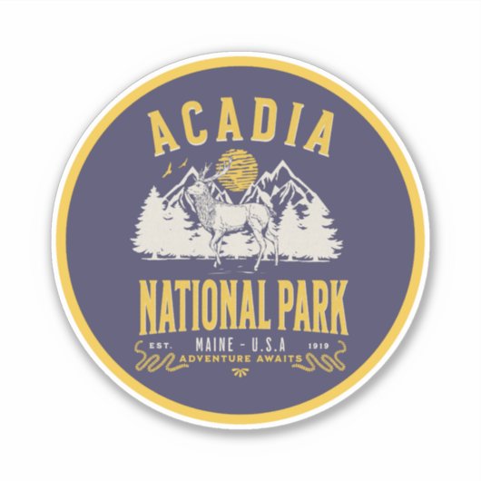 Acadia National Park Historic Terrain Sticker (Voorkant)