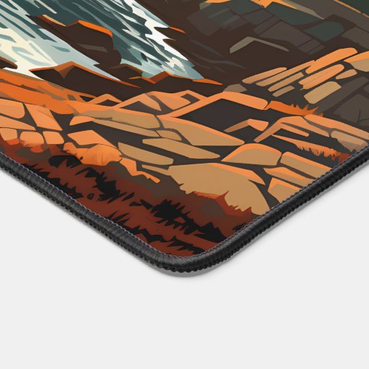 Acadia National Park Illustratie Retro Art Bureaumat (Hoek)