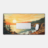 Acadia National Park Illustratie Retro Art Bureaumat (Keyboard & Muis)