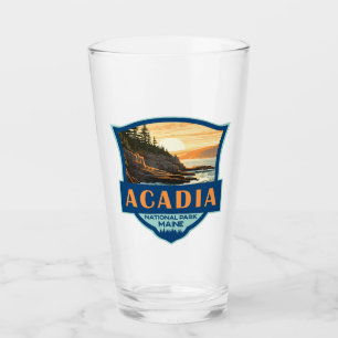 Acadia National Park Illustratie Retro Badge Glas
