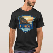 Acadia National Park Illustratie Retro Badge T-shirt (Voorkant)