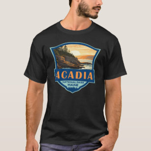 Acadia National Park Illustratie Retro Badge T-shirt